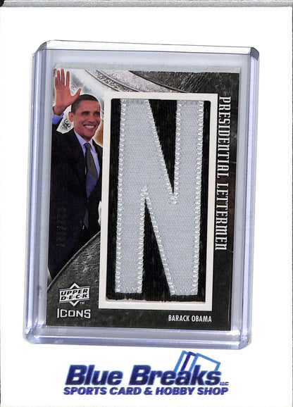 2008 Upper Deck - Icons - Presidential Letterman - Barack Obama - 032/127 - #PL - drop