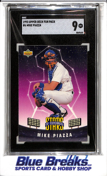 1993 Upper Deck - Stars of Tomorrow - Mike Piazza - SGC9 - #6 - Baseball - Dodgers - drop