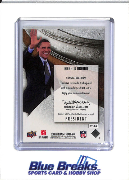 2008 Upper Deck - Icons - Presidential Letterman - Barack Obama - 032/127 - #PL - drop