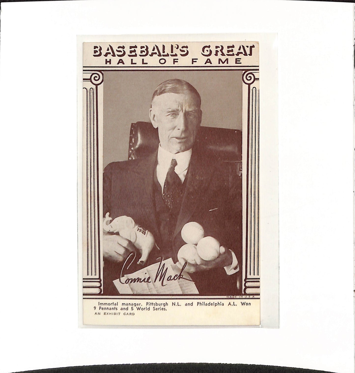 1948 Exhibit - Baseball Hall of Fame - Connie Mack - Immortal Manager - Baseball - Athletics - Pirates