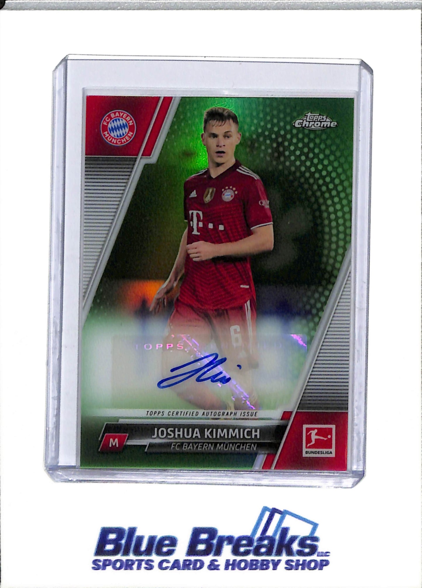 2022 Topps - Chrome - Green Auto - Joshua Kimmich - 23/99 - #BCA-JK - Soccer - Bayern Munchen - drop