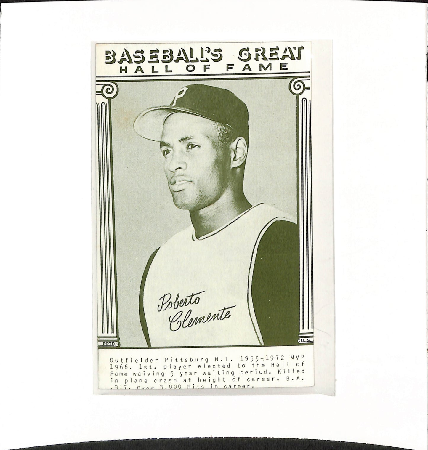 1977 Baseball's Great Hall of Fame - Roberto Clemente