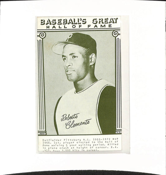 1977 Baseball's Great Hall of Fame - Roberto Clemente - drop
