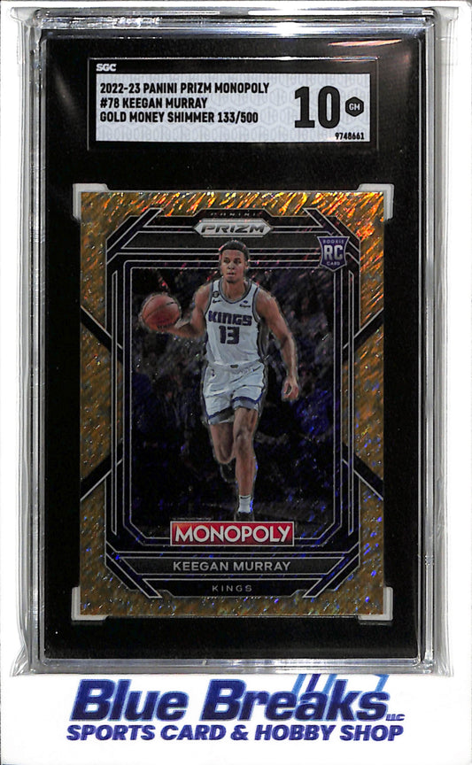 2022-23 Panini - Prizm - Monopoly - Gold Money Shimmer - Keegan Murray - SGC10 - 133/500 - #78 - Basketball - Kings