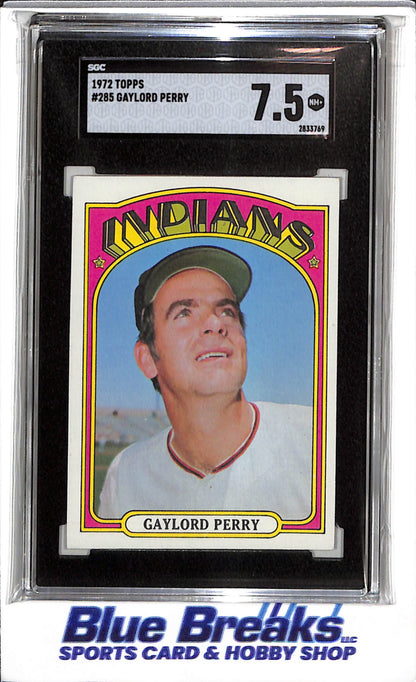 1972 Topps - Gaylord Perry - SGC7.5 - #285 - Baseball - Indians - drop