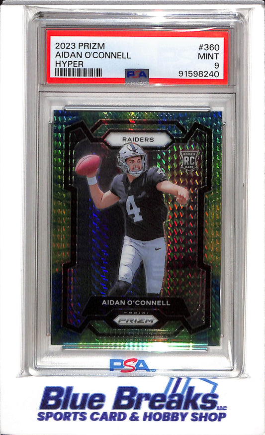 2023 Panini - Prizm - Green Hyper - Aidan O'Connell - PSA9 - 164/175 - #360 - Football - Raiders