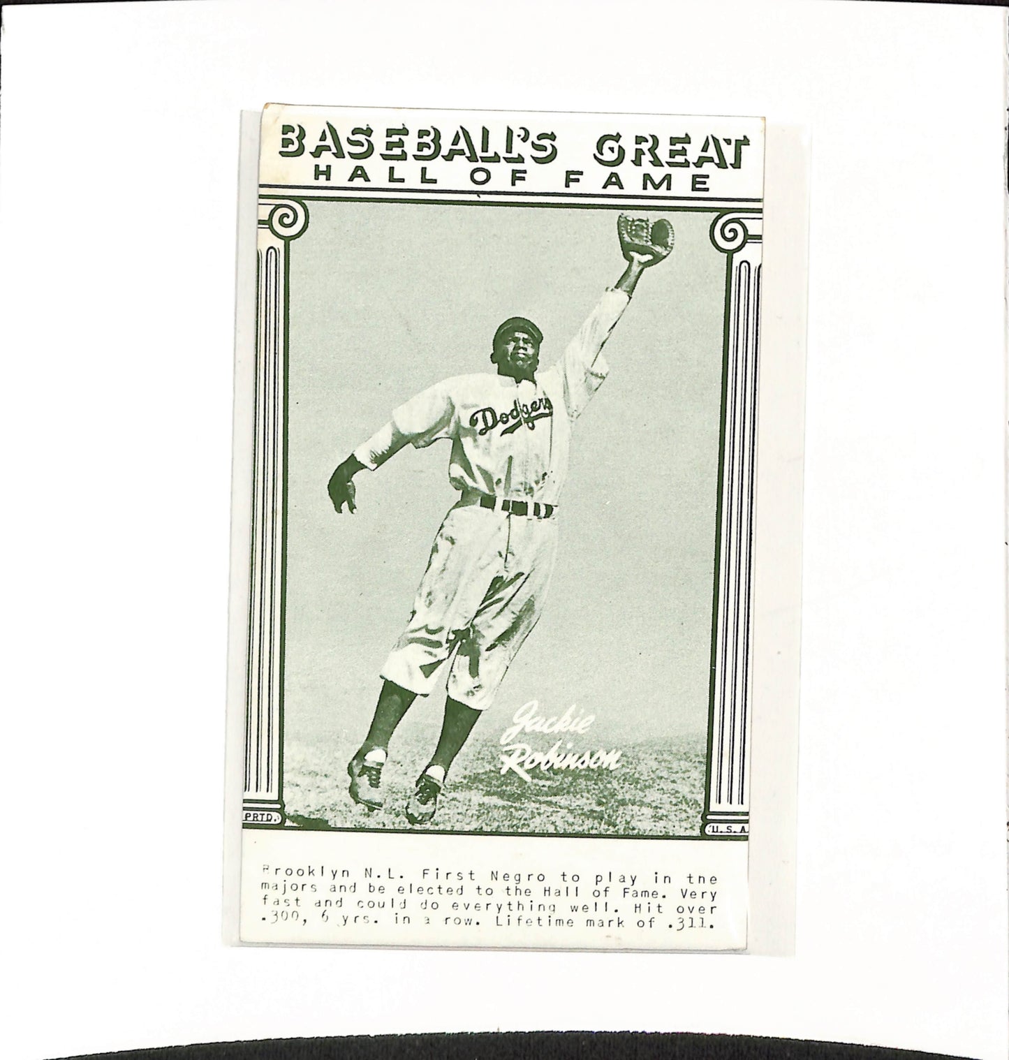 Baseball's Great Hall of Fame - Jackie Robinson - Baseball - Dodgers