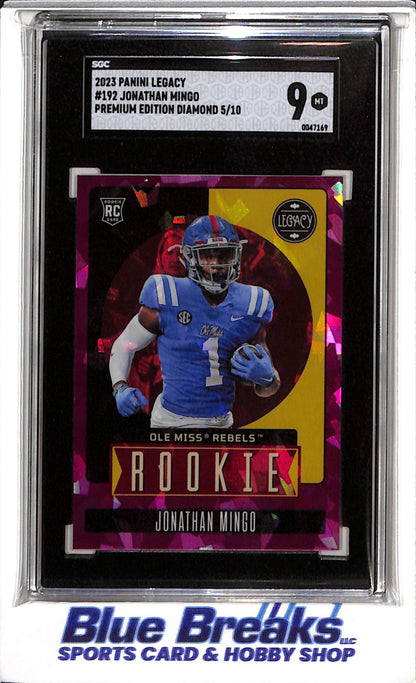 2023 Panini - Legacy - Premium Edition Diamond - Jonathan Mingo - SGC9 - 05/10 - #192 - Football - Rebels - drop