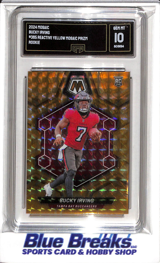 2024 Panini - Mosaic - Yellow Mosaic Prizm - Rookie - Bucky Irving - GMA10 - #385 - Football - Buccaneers