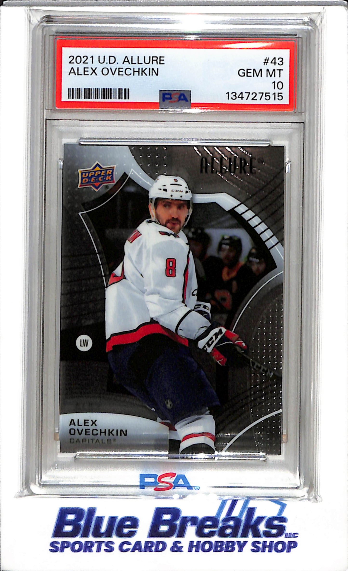 2021 Upper Deck - Allure - Alex Ovechkin - PSA10 - #43 - Ice Hockey - Capitals - drop