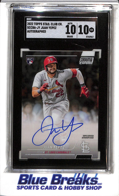 2022 Topps - Stadium Club Chrome - Autographed - Juan Yepez - SGC10 - #SCCBA-JY - Baseball - Cardinals - drop