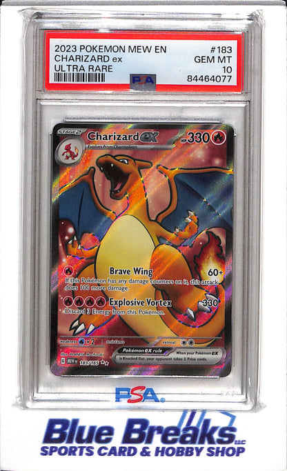 2023 Pokemon - MEW 151 - Illustration Rare Foil - Charizard ex - PSA10 - #183 - drop