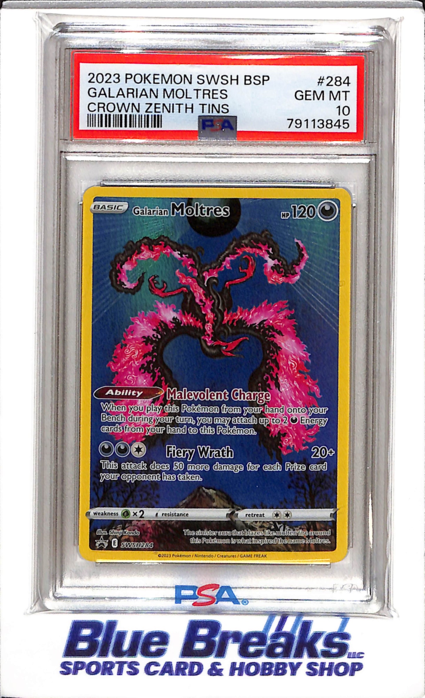 2023 Pokemon - Black Card Promo - Galarian Moltres - PSA10 - #SWSH284 - drop
