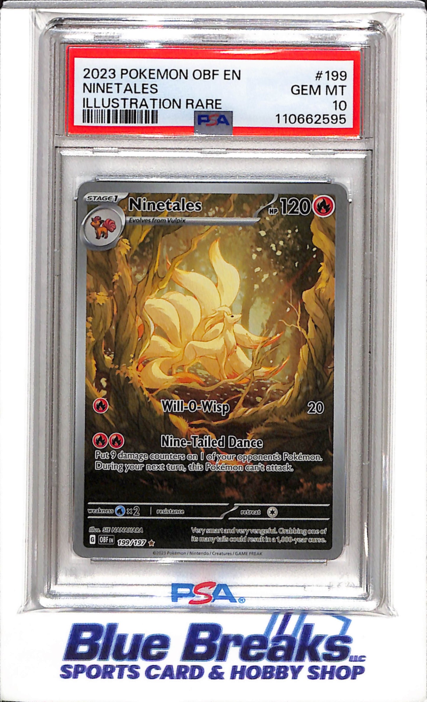 2023 Pokemon - Obsidian Flames - Illustration Rare - Ninetales - PSA10 - #199/197 - drop