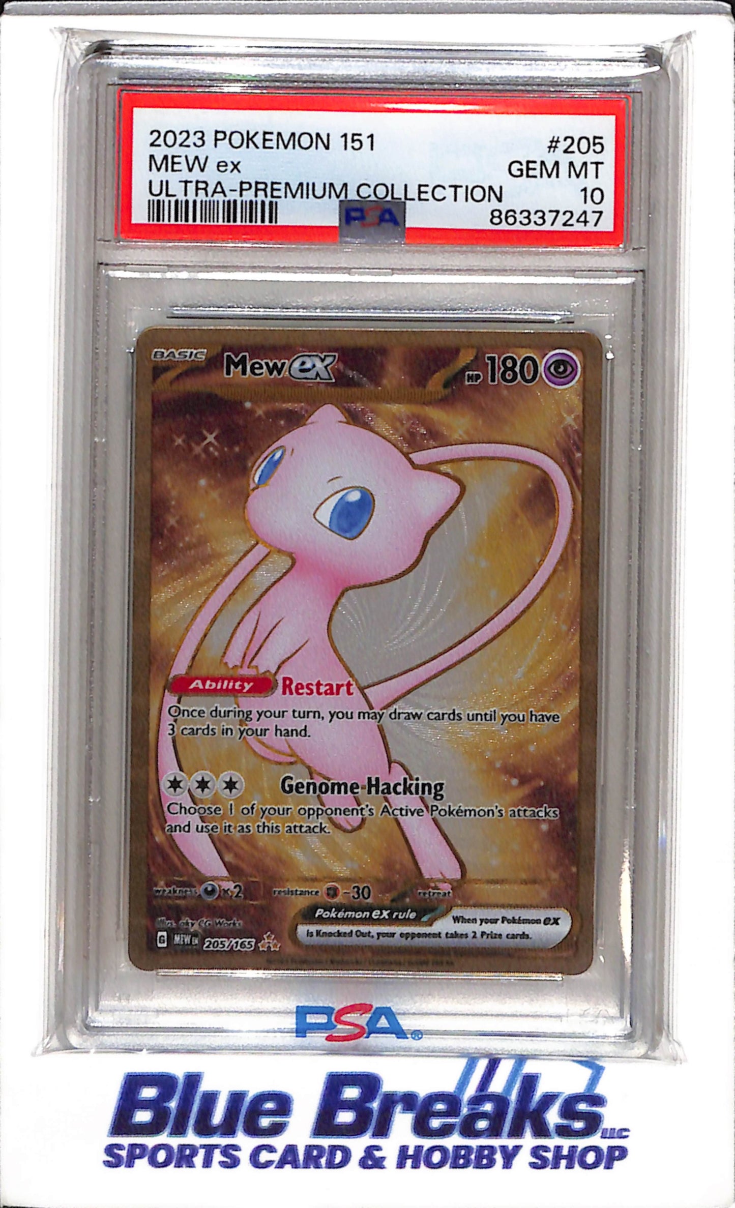 2023 Pokemon - 151 - Ultra Premium Collection - Mew ex - PSA10 - #205 - drop
