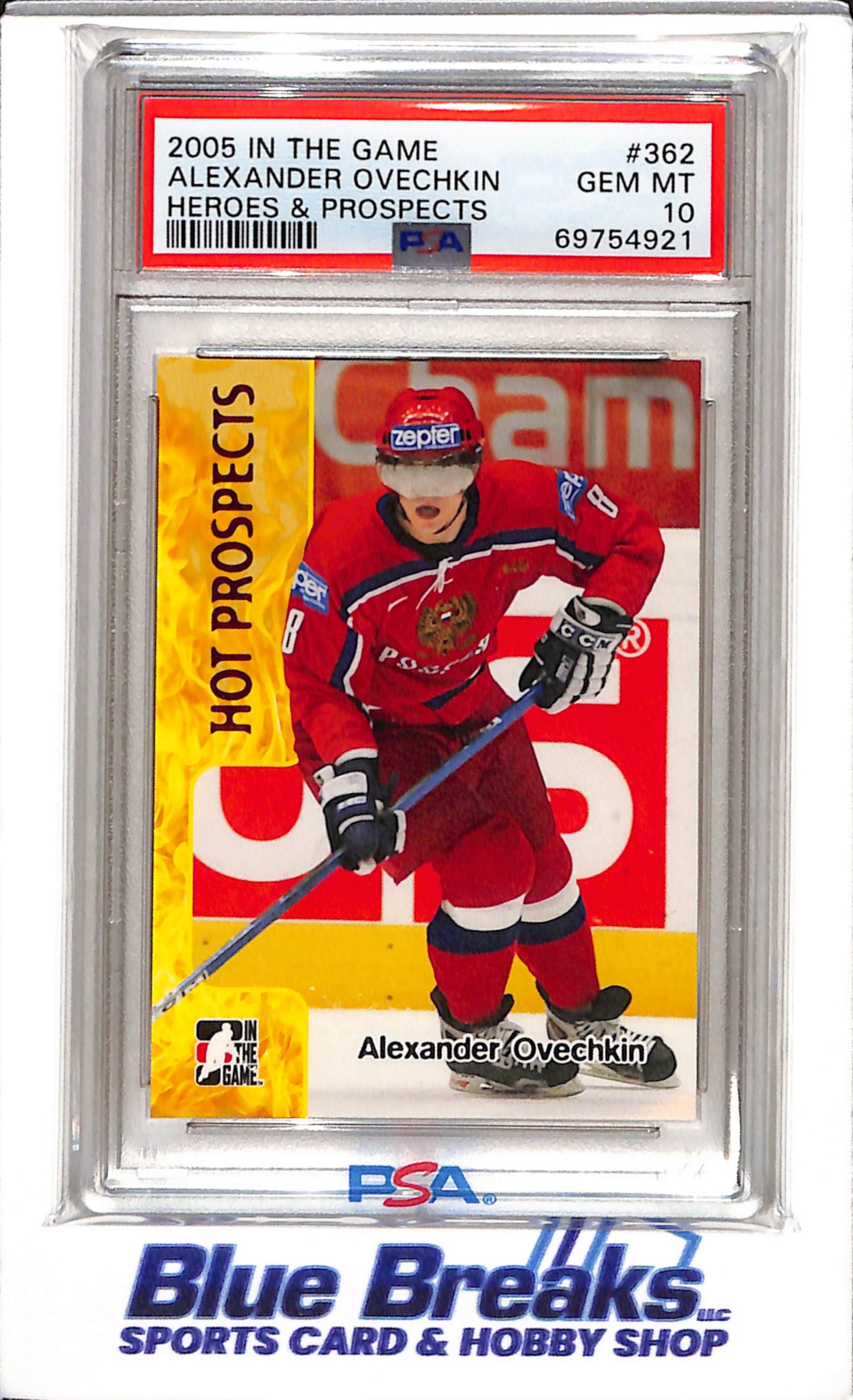 2005 In the Game - Heros & Prospects - Alexander Ovechkin - PSA10 - #362 - Ice Hockey - Russia - drop