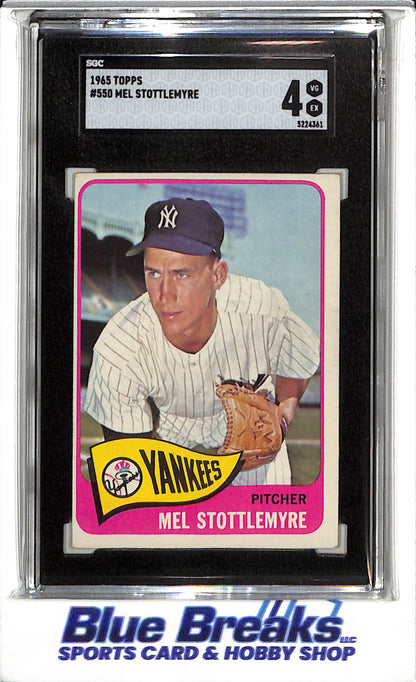 1965 Topps - Mel Stottlemyre - SGC4 - #550 - Baseball - Yankees