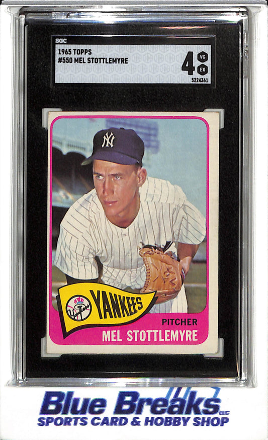 1965 Topps - Mel Stottlemyre - SGC4 - #550 - Baseball - Yankees - drop