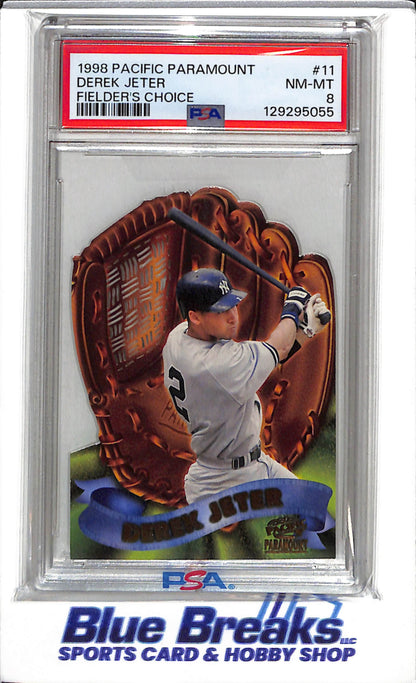 1998 Pacific Paramount - Fielders Choice - Die Cute - Derek Jeter - PSA8 - #11 - Baseball - Yankees - drop