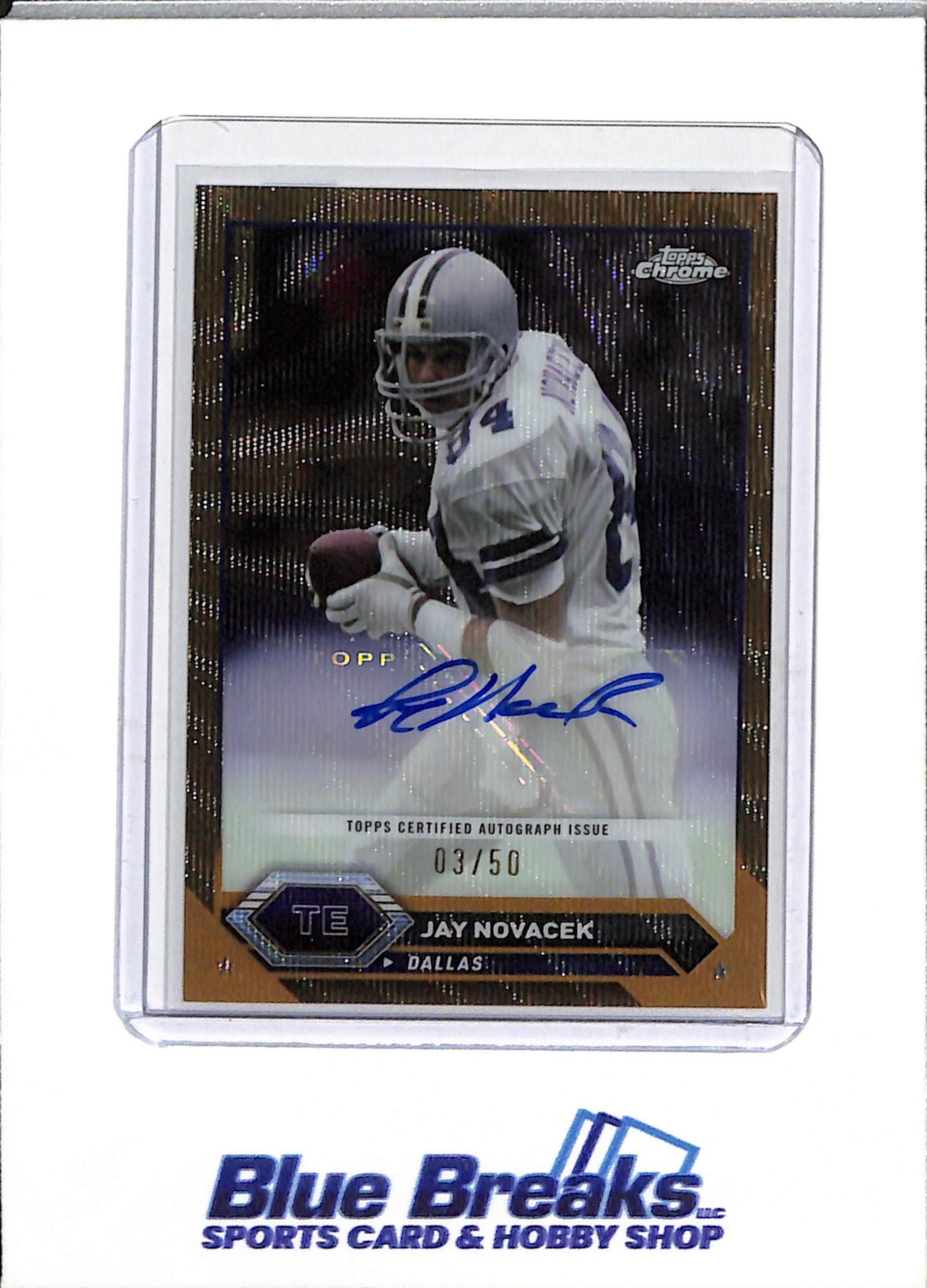 2024 Topps - Chrome - Auto - Gold - Jay Novacek - 03/50 - #TCA-JN - Football - Cowboys - drop