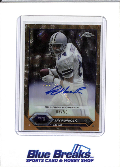 2024 Topps - Chrome - Auto - Gold - Jay Novacek - 03/50 - #TCA-JN - Football - Cowboys - drop