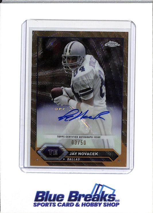 2024 Topps - Chrome - Auto - Gold - Jay Novacek - 03/50 - #TCA-JN - Football - Cowboys - drop