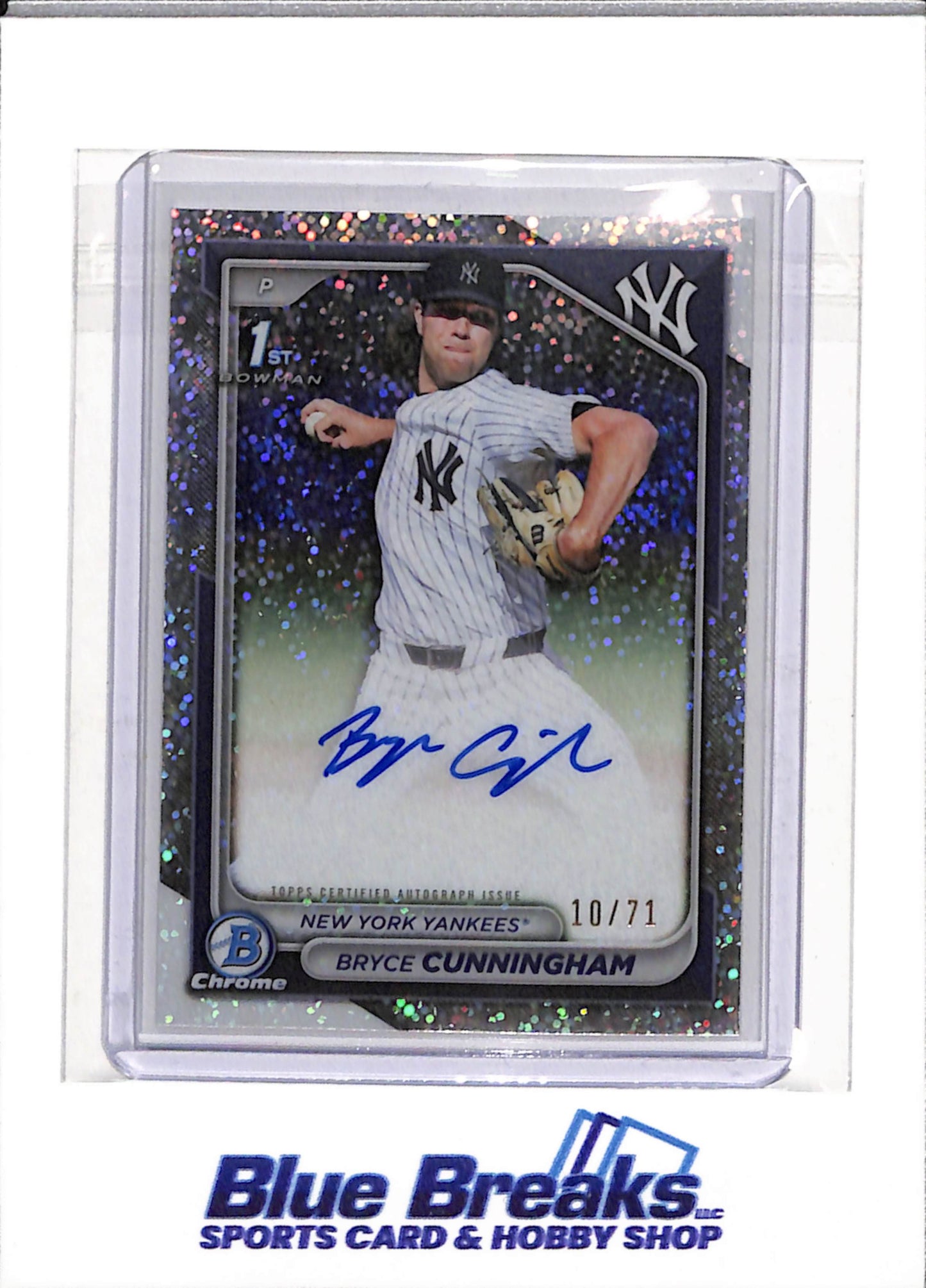 2024 Topps - Bowman Chrome - Auto - Silver Sparkle - Bryce Cunningham - 10/71 - CPA-BC - Baseball - Yankees - drop