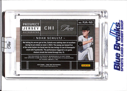 2024 - Panini - Three and Two - Prospect - Green Relic Auto - Noah Schultz - 2/5 - #PJA-NS - Baseball - White Sox - drop