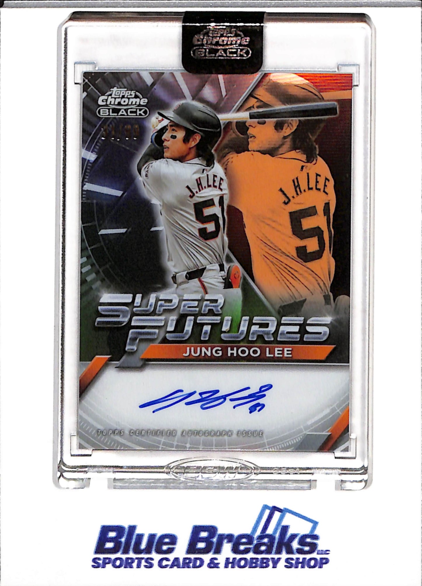 2025 Topps - Chrome Black - Super Futures Auto - Jung Hoo Lee - 31/99 - #FSA-JL - Baseball - Giants - drop