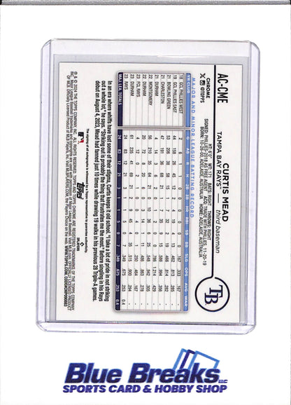 2024 Topps - Chrome - Rookie Card - Auto - Curtis Mead - 08/10 - #AC-CME - Baseball - Ray's - drop