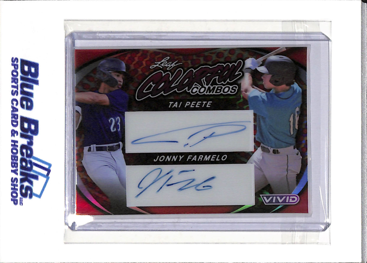 2023 Leaf - Colorful Combos - Vivid Auto - Tai Peete and Jonny Farmelo - 5/8 - #CCD-27 - Baseball - Cardinals - Mariners - drop