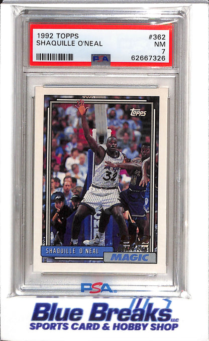 1992 Topps - Draft Pick - Shaquille O'Neal - PSA7 - #362 - Basketball - Magic - drop