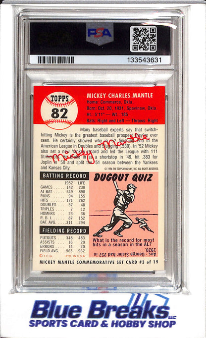 1996 Topps - 1953 Reprint - Mickey Mantle - PSA6 - #3 - Baseball - Yankees - drop