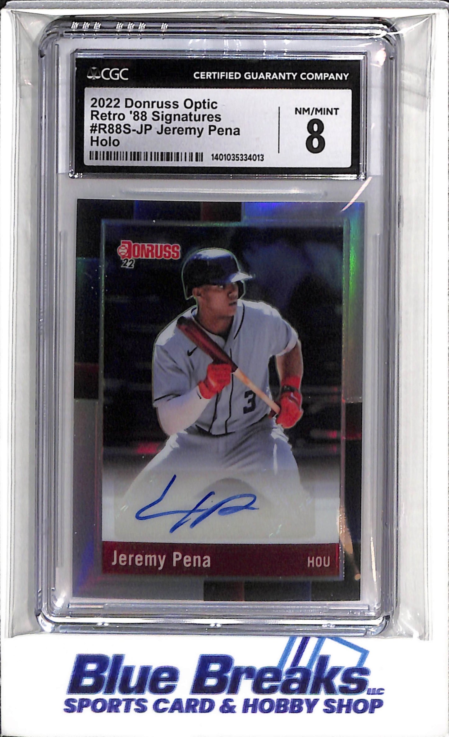 2022 Panini - Donruss - Holo - Retro '88 Signatures - Jeremy Pena - CGC8 - #R88S-JP - Baseball - Astros - drop