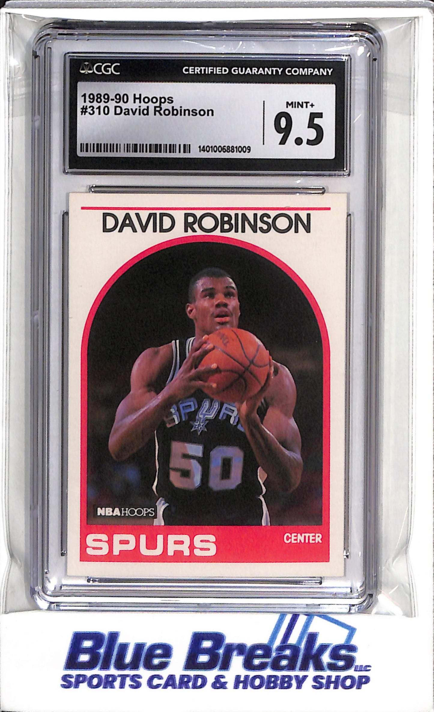 1989 NBA Hoops - David Robinson - CGC9.5 - #310 - Basketball - Spurs - drop