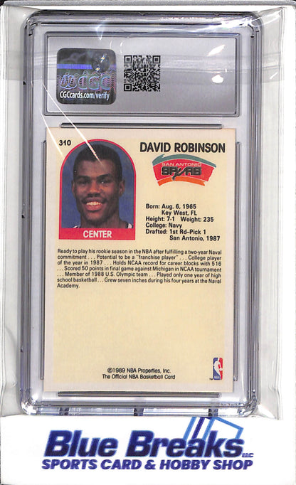 1989 NBA Hoops - David Robinson - CGC9.5 - #310 - Basketball - Spurs - drop