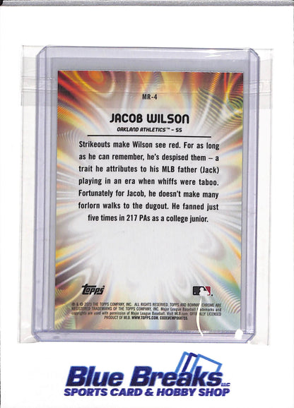 2023 Topps - Bowman Chrome - Mood Ring Refractor - Jacob Wilson - #MR-4 - Baseball - Athletics - drop