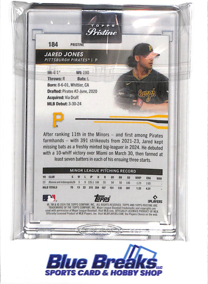 2024 Topps - Pristine - Refractor - Jared Jones - 28/50 - #184 - Baseball - Pirates - drop