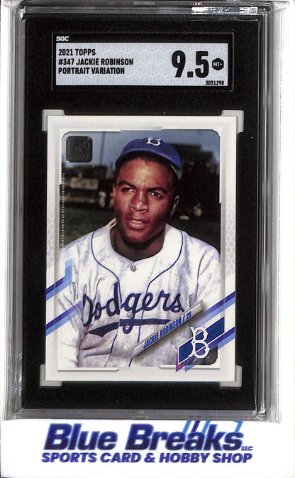 2021 Topps - Portrait Variation - Jackie Robinson - SGC9.5 - #347 - Baseball - Dodgers - drop