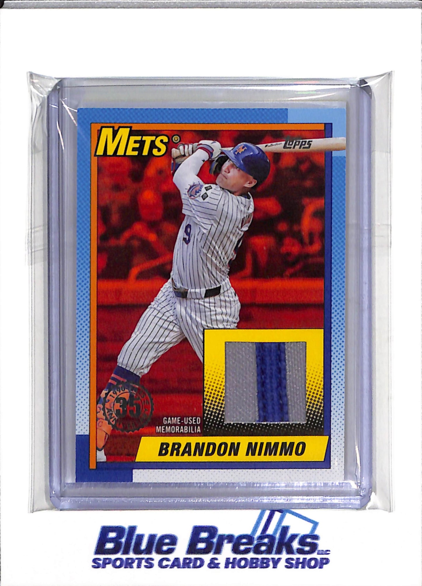 2025 Topps - 35th Anniversary - Game Used Relic - Brandon Nimmo - 20/25 - #BN - Baseball - Mets - drop