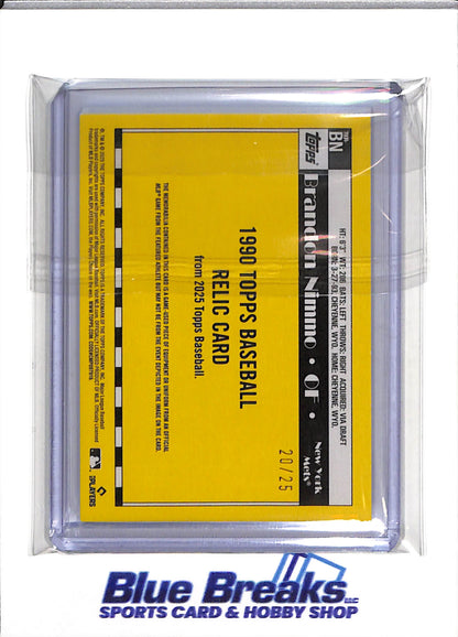 2025 Topps - 35th Anniversary - Game Used Relic - Brandon Nimmo - 20/25 - #BN - Baseball - Mets - drop