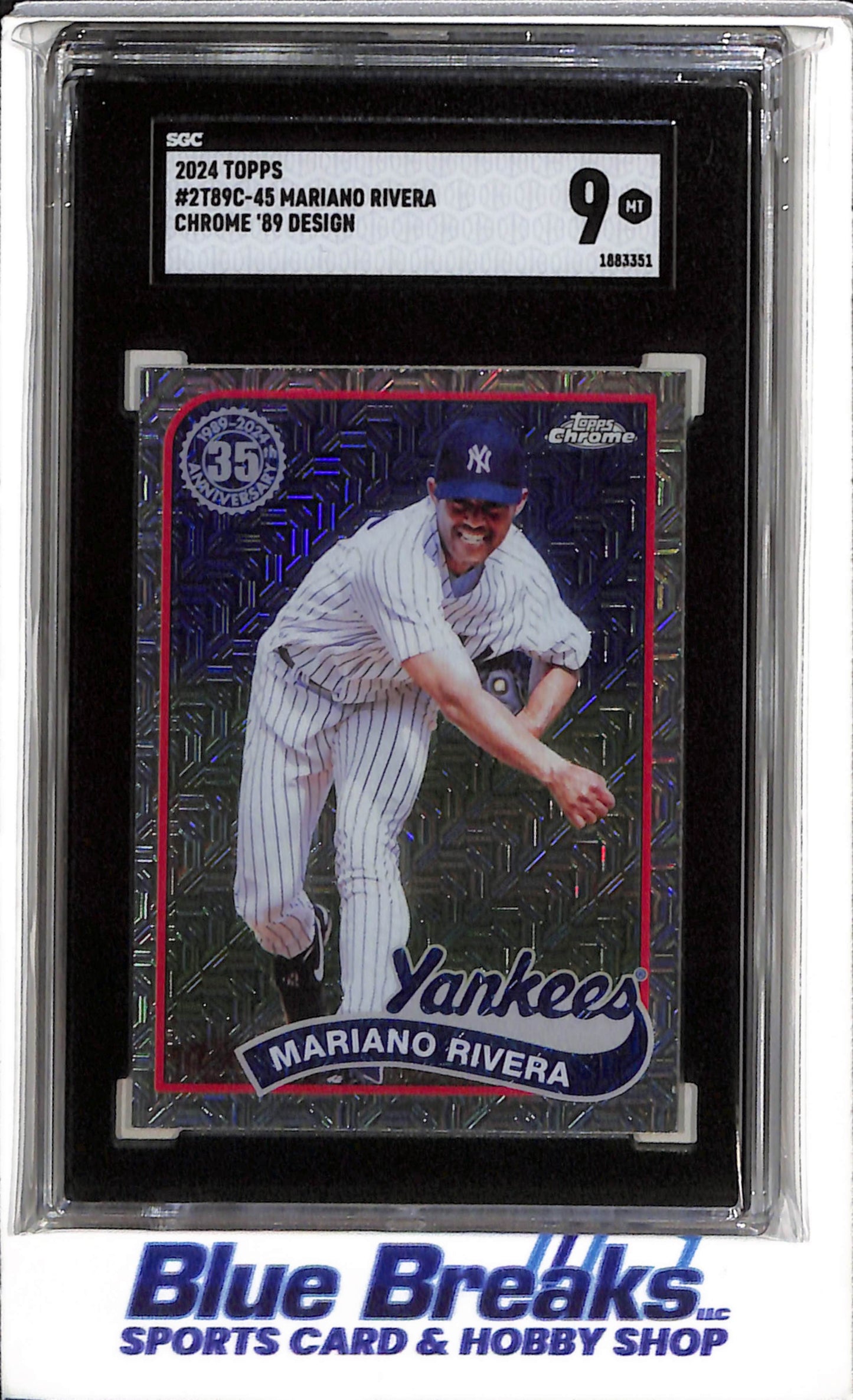 2024 Topps - Chrome - '89 Design - Silver Refractor - Mariano Rivera - SGC9 - #2T89C-45 - Baseball - Yankees - drop