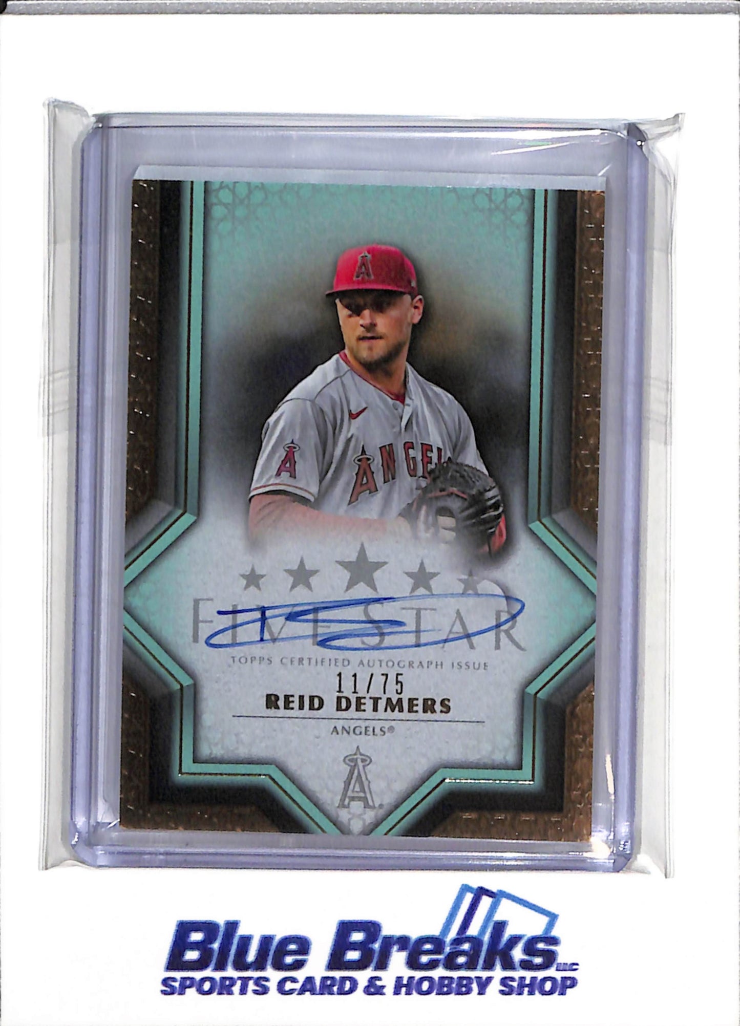 2023 Topps - Five Star - Gold Border - Auto - Reid Detmers - 11/75 - #FSA-RDE - Baseball - Angels - drop