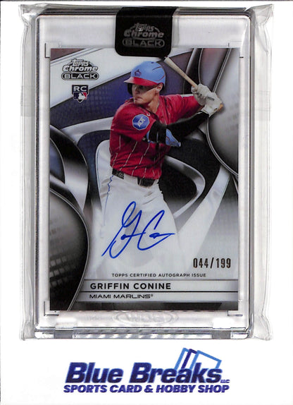 2025 Topps - Chrome Black - Auto - Griffin Conine - 044/199 - #CBA-GCO - Baseball - Marlins - drop