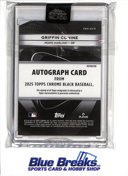 2025 Topps - Chrome Black - Auto - Griffin Conine - 044/199 - #CBA-GCO - Baseball - Marlins - drop