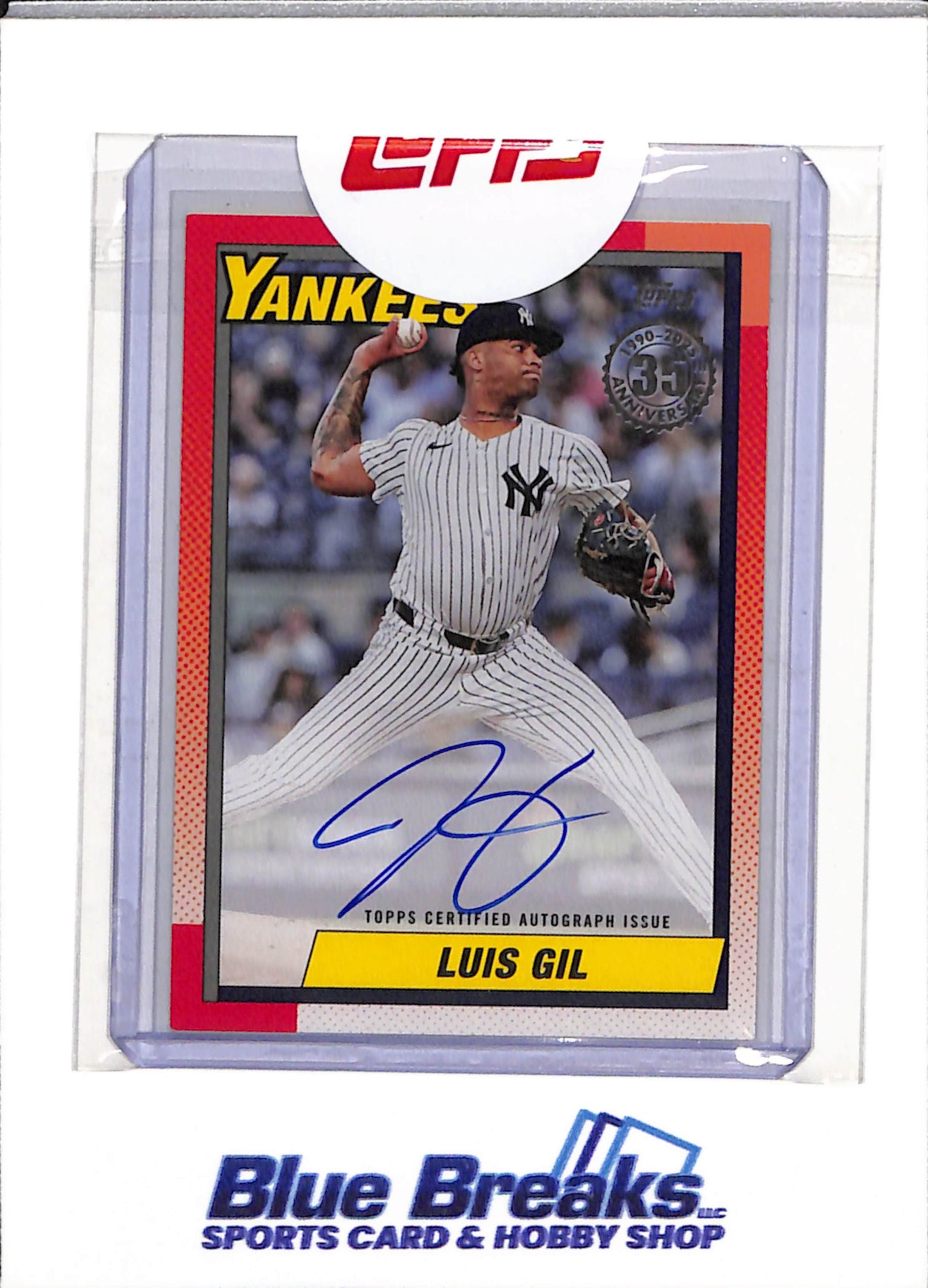 2025 Topps - 35th Anniversary - Auto - Luis Gil - #90B2-LG - Baseball - Yankees - drop