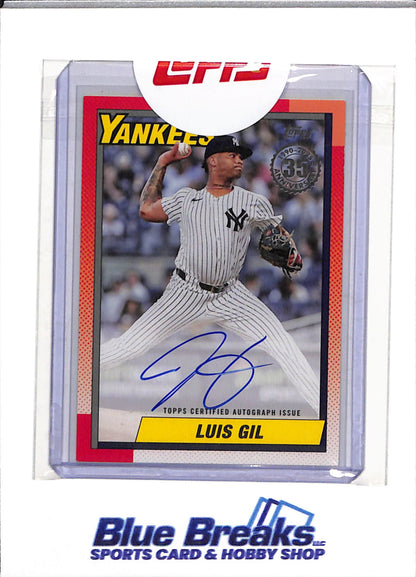 2025 Topps - 35th Anniversary - Auto - Luis Gil - #90B2-LG - Baseball - Yankees - drop