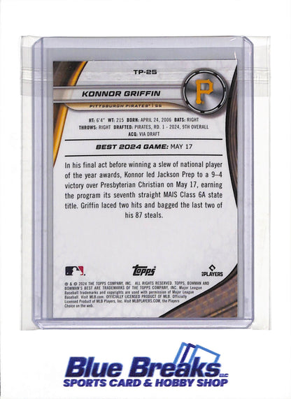 2024 Topps - Bowman's Best - Konnor Griffin - #TP-25 - Baseball - Pirates - drop