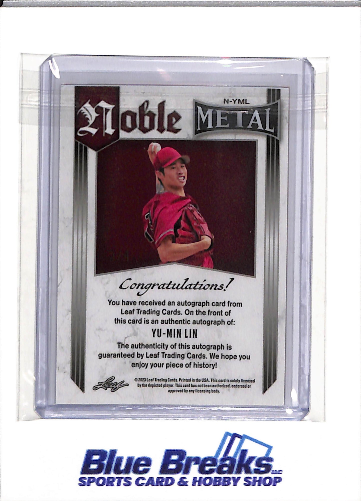 2023 Leaf - Metal - Noble - Yu-Min Lin - 3/4 - #N-YML - Baseball - Diamondbacks - drop