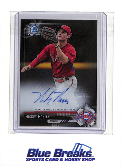 2017 Topps - Bowman Chrome - Auto - Mickey Moniak - #CPA-MM - Baseball - Phillies - drop